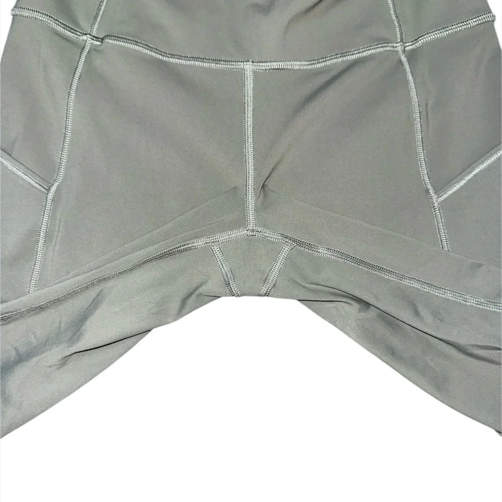Lululemon Fast & Free Crop II 19” Nulux Grey Sage High Rise Running Leggings 6